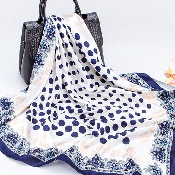 Polka Dot Satin Scarf - Picture 1 of 4